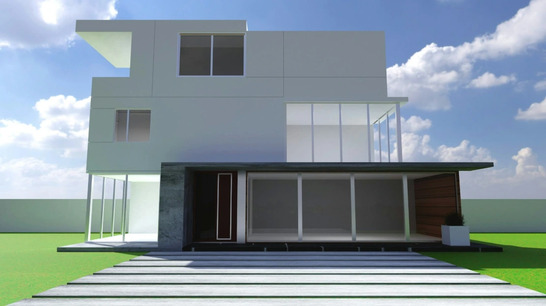 a house with a pool